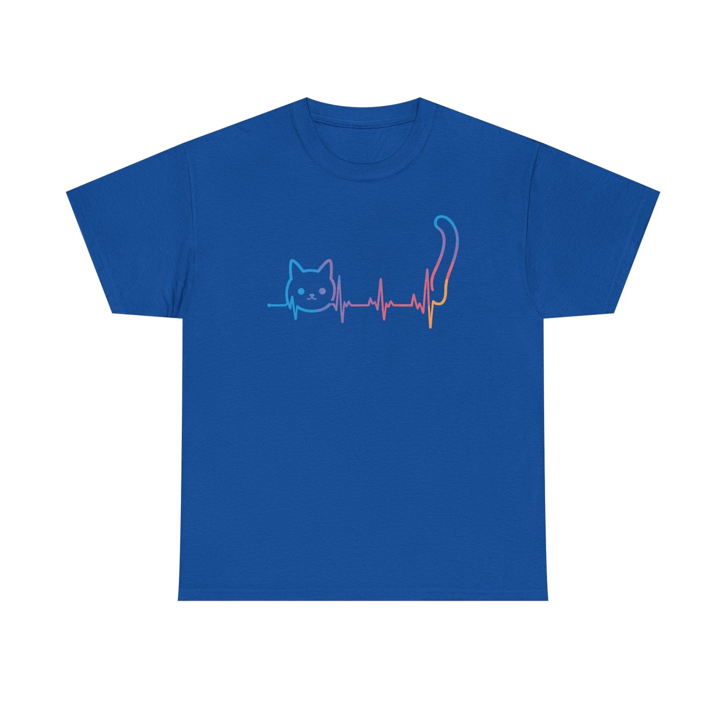 Heartbeat Cat Lover Animal Silhouette Cute Cat T-Shirt