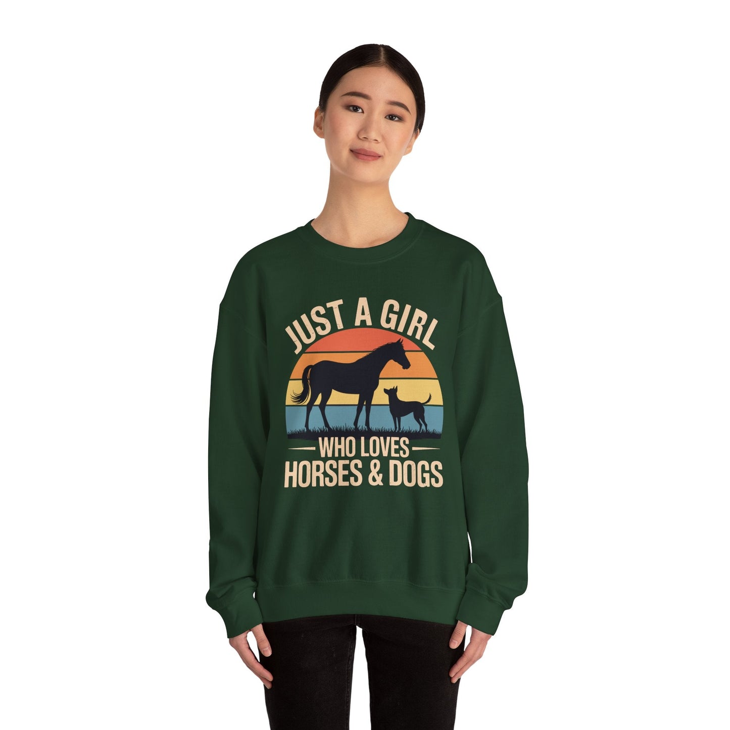 Just A Girl Who Loves Horses and Dogs Women Girls Sweatshirt
