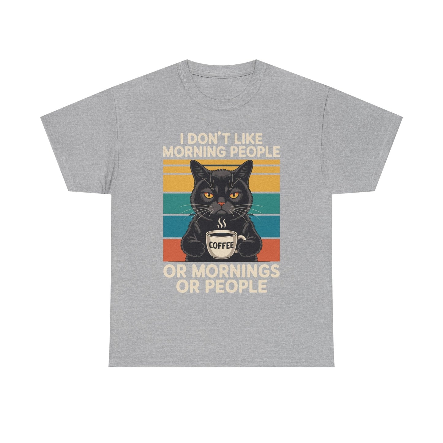 I Hate Morning People And Mornings And People Coffee Cat T-Shirt