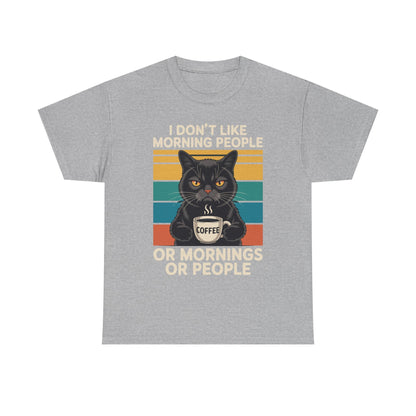 I Hate Morning People And Mornings And People Coffee Cat T-Shirt