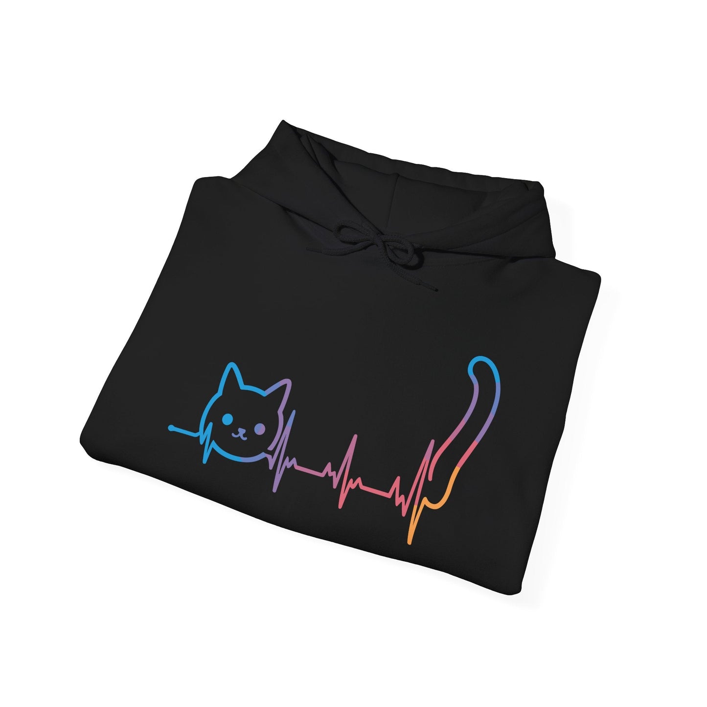 Heartbeat Cat Lover Animal Silhouette Cute Cat Hoodie