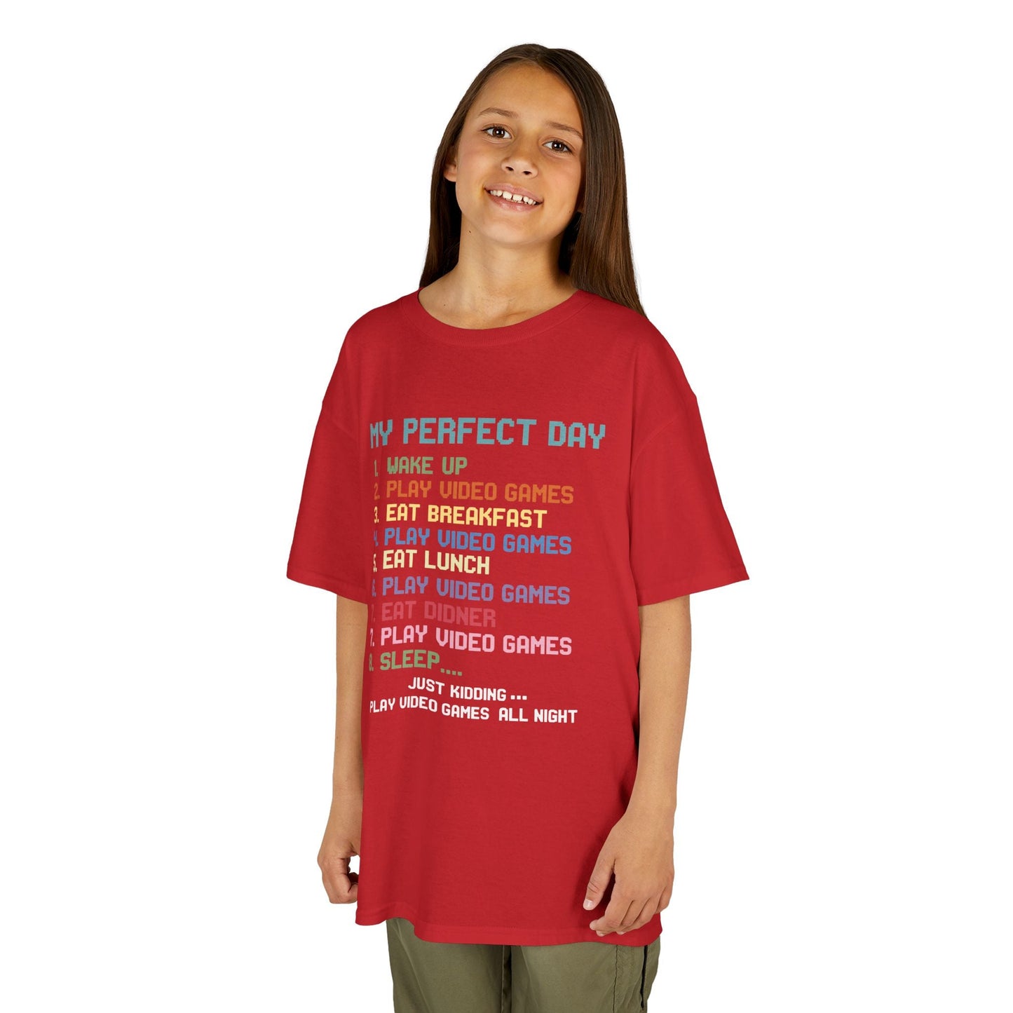 My Perfect Day Play Video Games Funny Gamer Kids T-Shirt