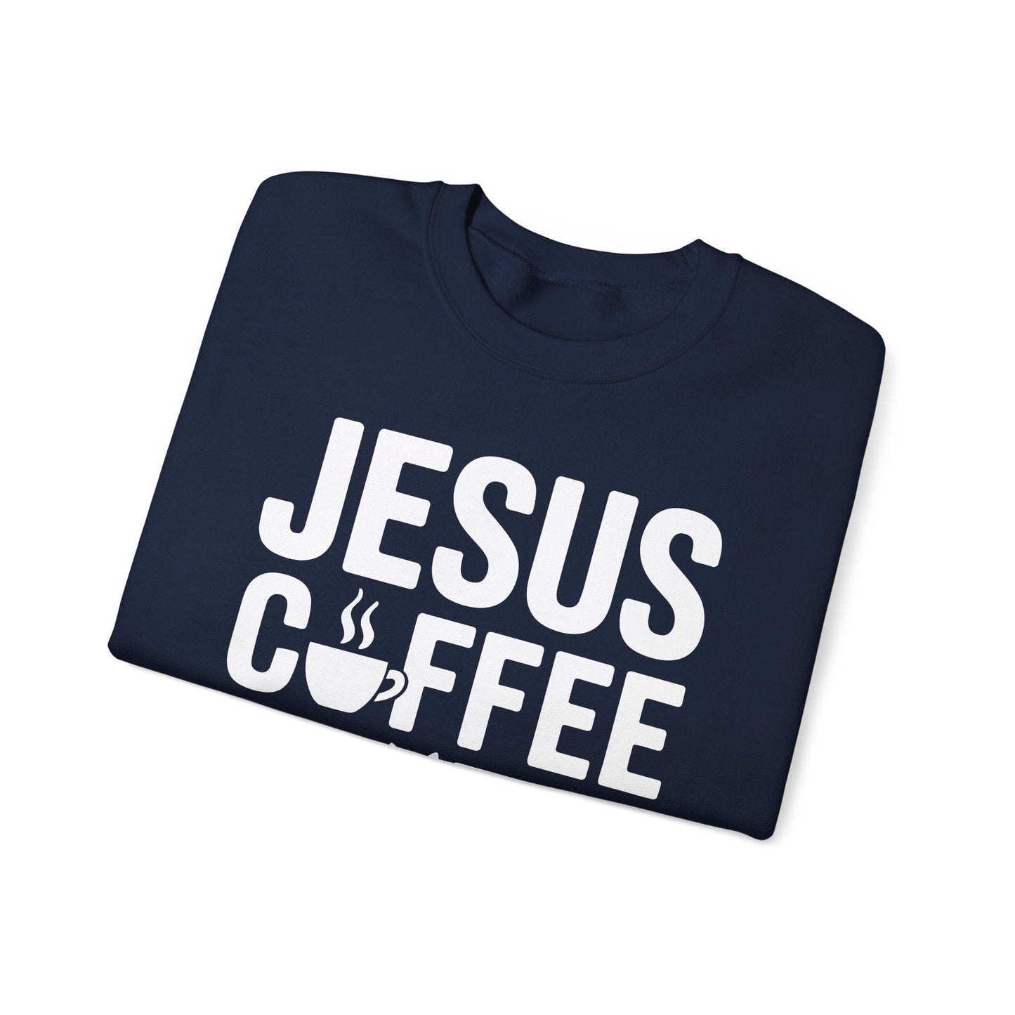 Christian Jesus, Coffee, Cats - Religous Cat Caffeine Lover Sweatshirt