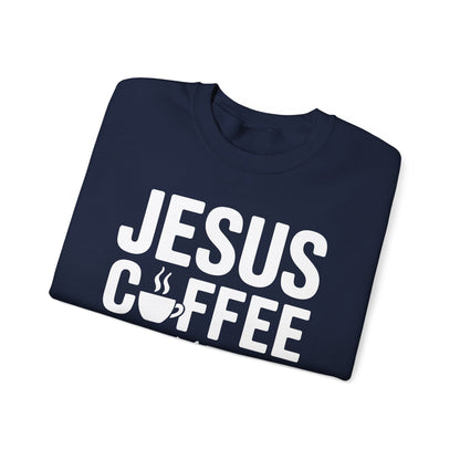 Christian Jesus, Coffee, Cats - Religous Cat Caffeine Lover Sweatshirt
