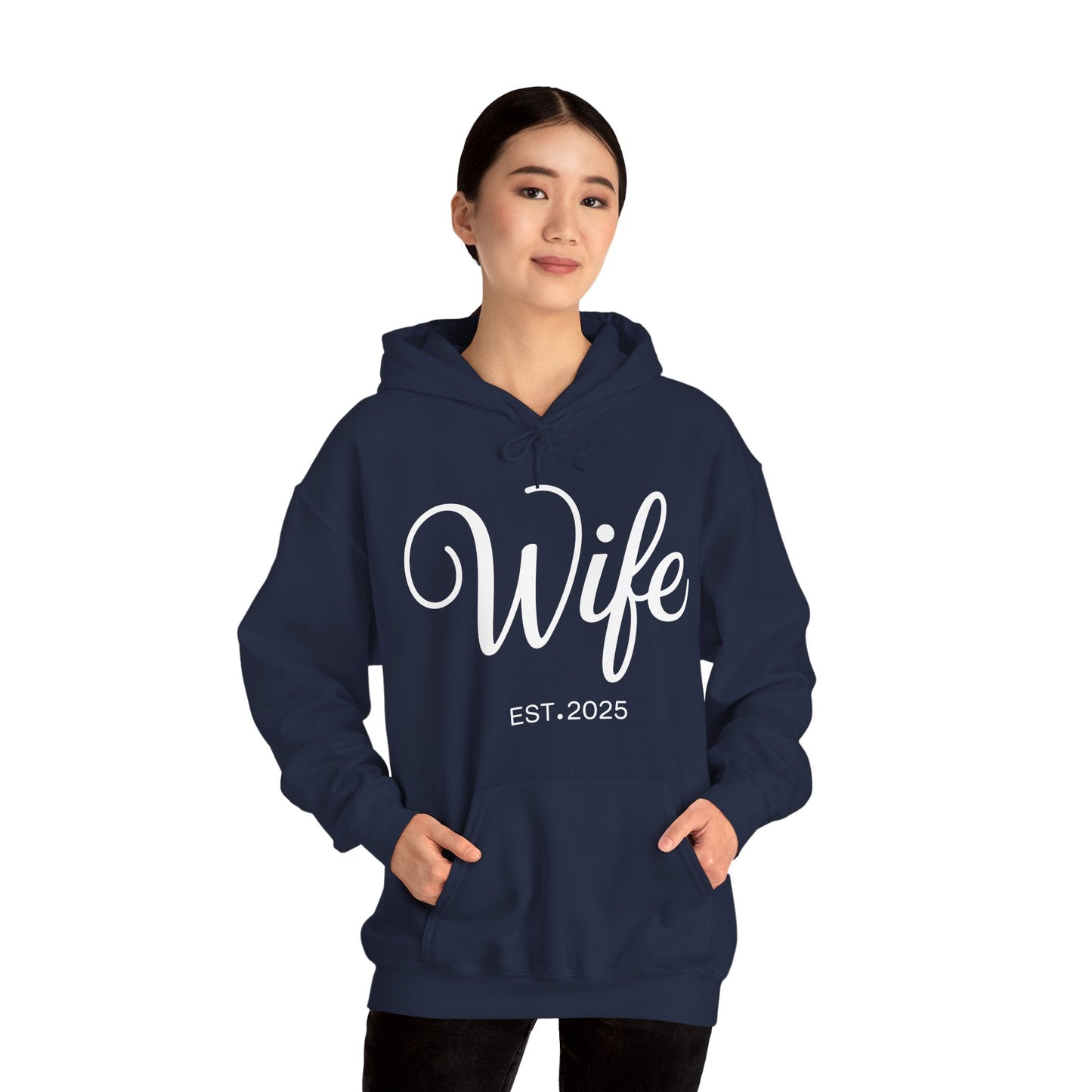 Wife Est 2025 Just Married Honeymoon Wedding Couples Hoodie