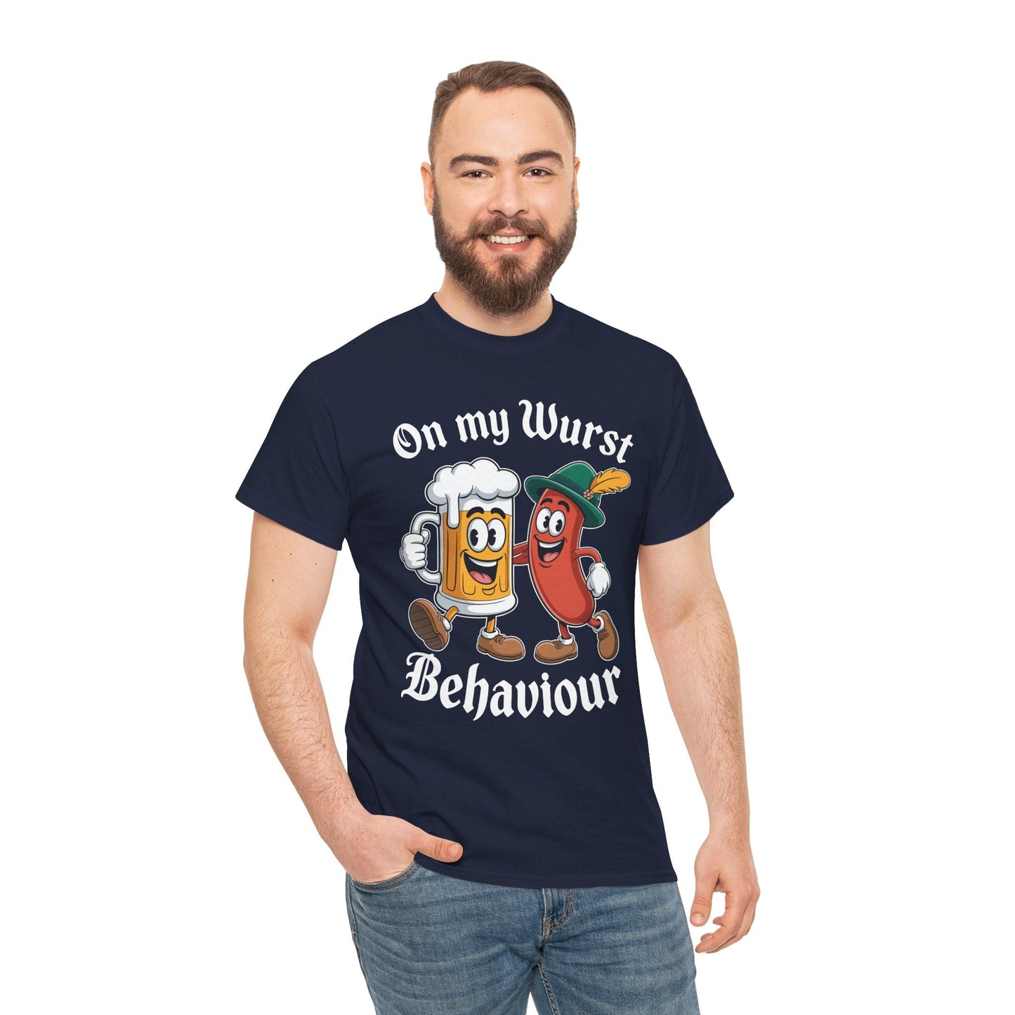 Oktoberfest On My Wurst Behaviour German Beer Sausage Adults T-Shirt