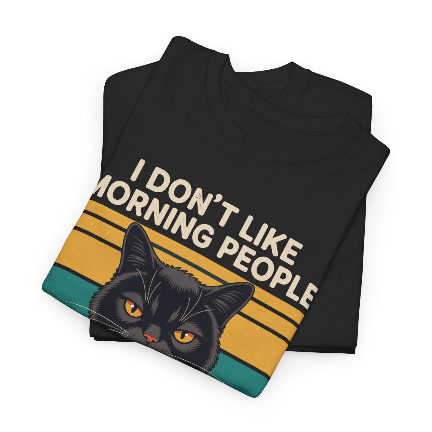 I Hate Morning People And Mornings And People Coffee Cat T-Shirt