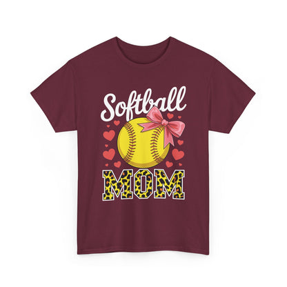 Softball Mom Headband Leopard Softball Ball Mothers Day Mama T-Shirt