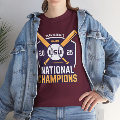 LSU Baseball 2025 National Champions Logo T-Shirt
