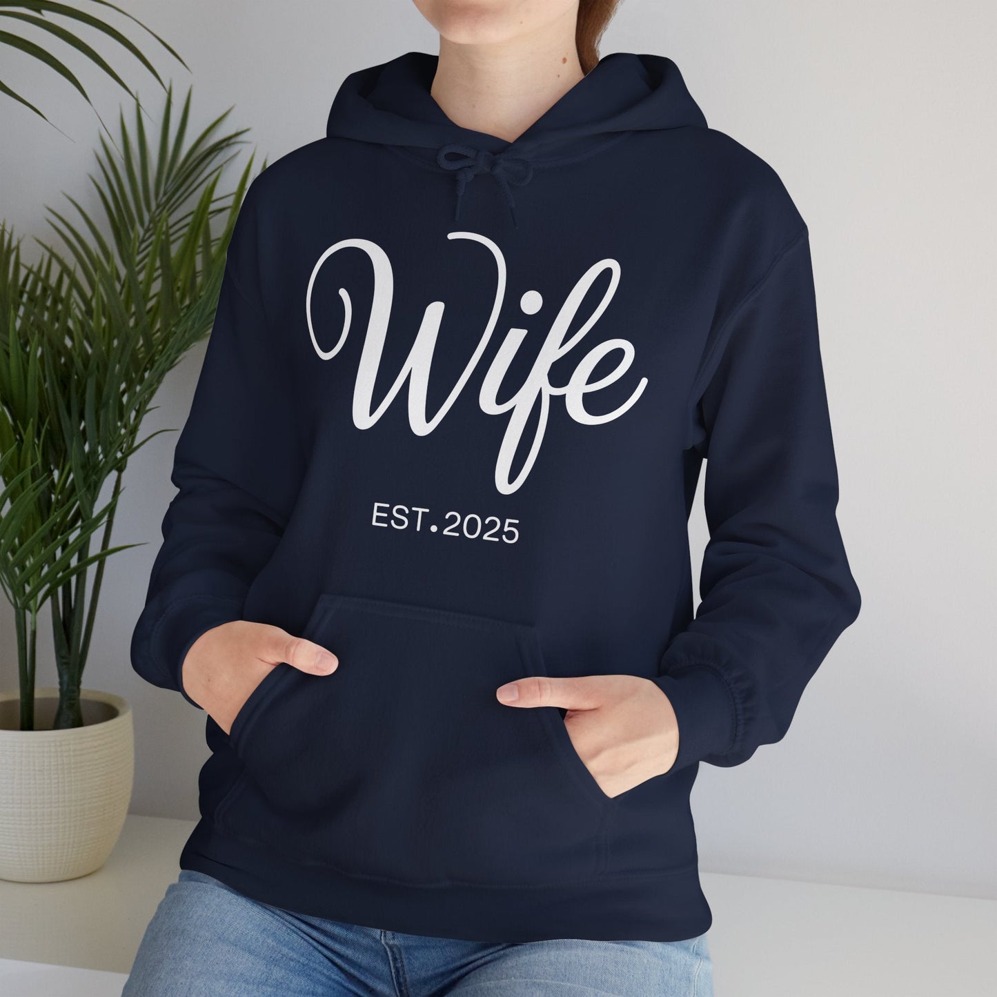 Wife Est 2025 Just Married Honeymoon Wedding Couples Hoodie