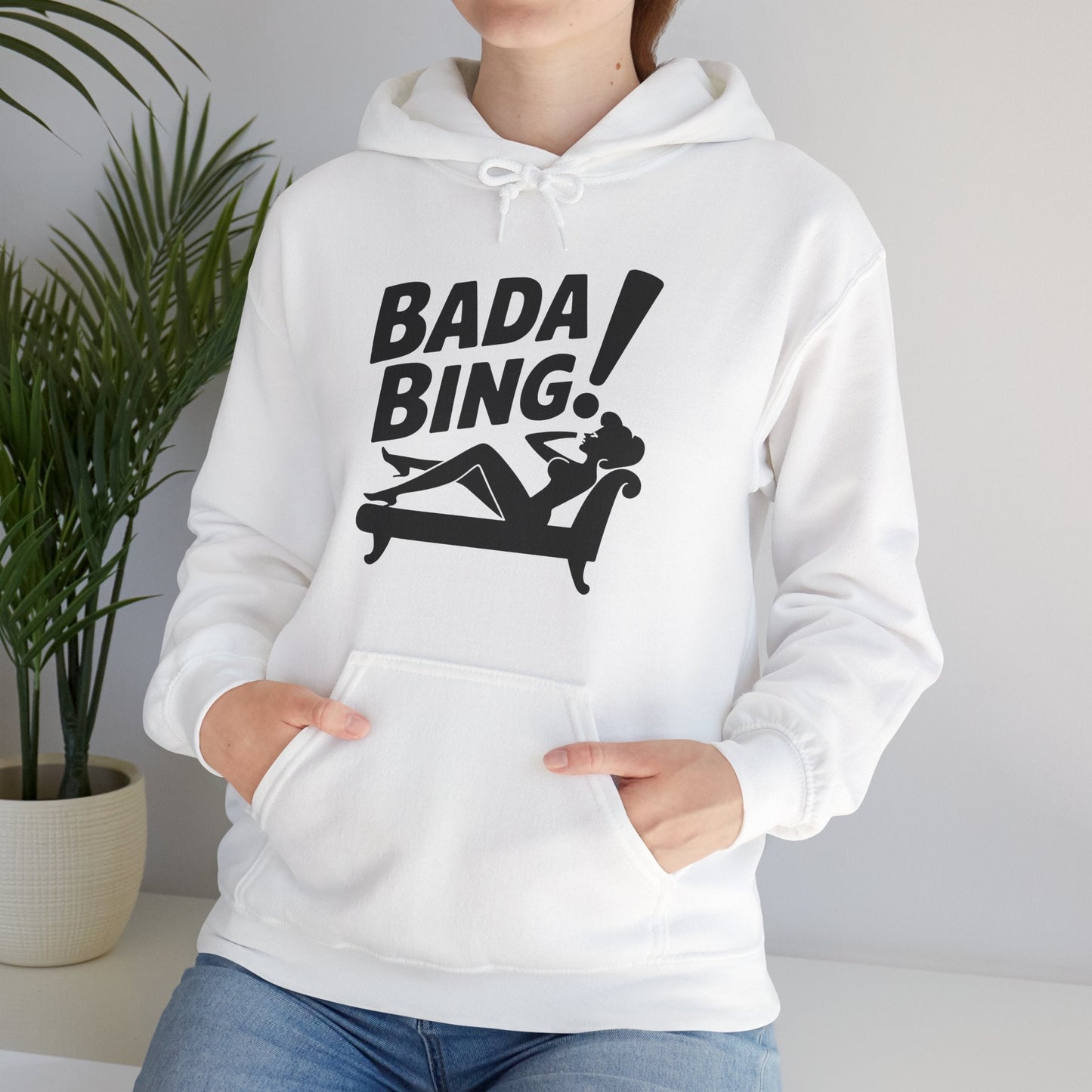 Funny Vintage Bada Sarcastic Bing Retro Sexy Girl Bada Bam Hoodie