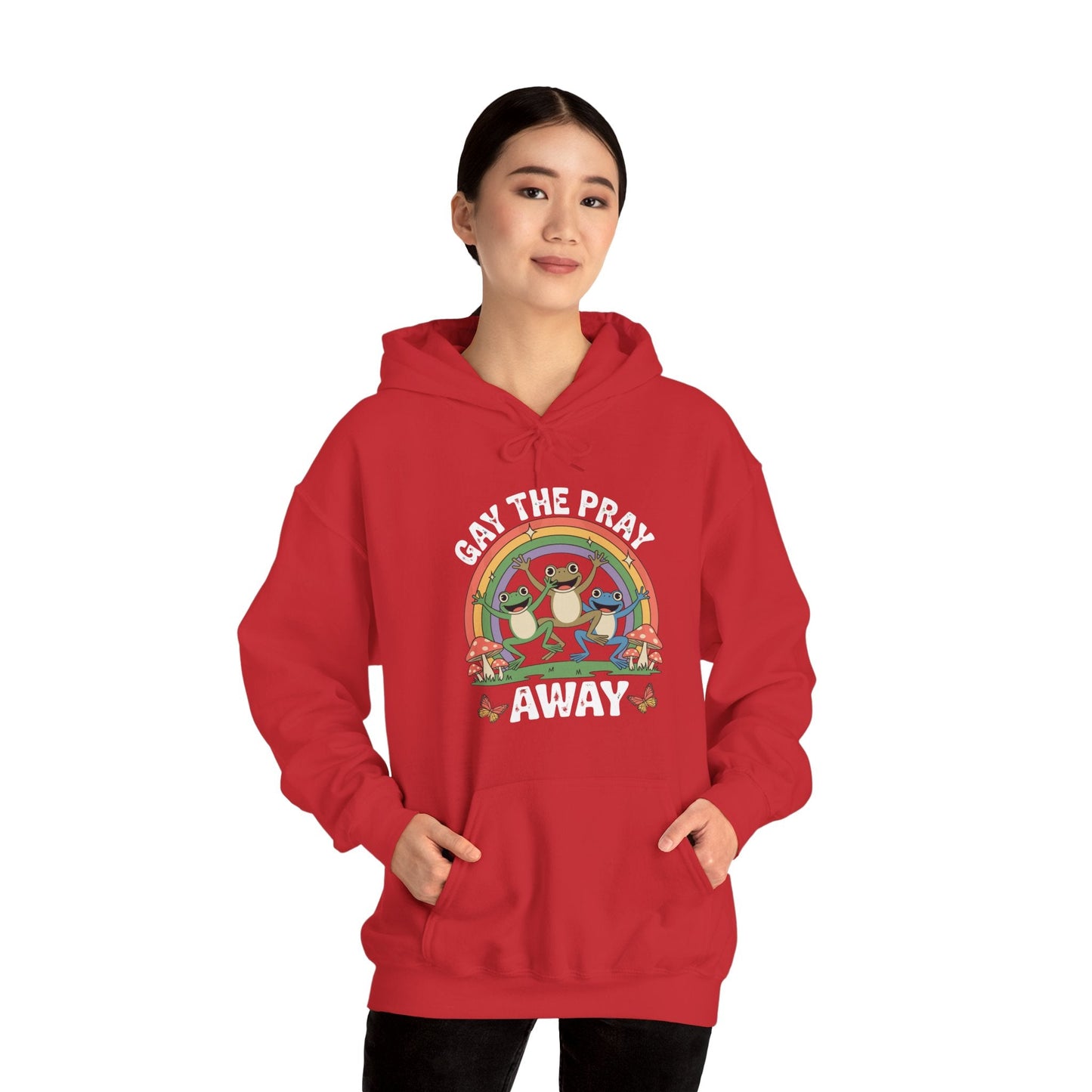 Gay The Pray Away Rainbow LGBT Pride Funny Meme Frogs Hoodie