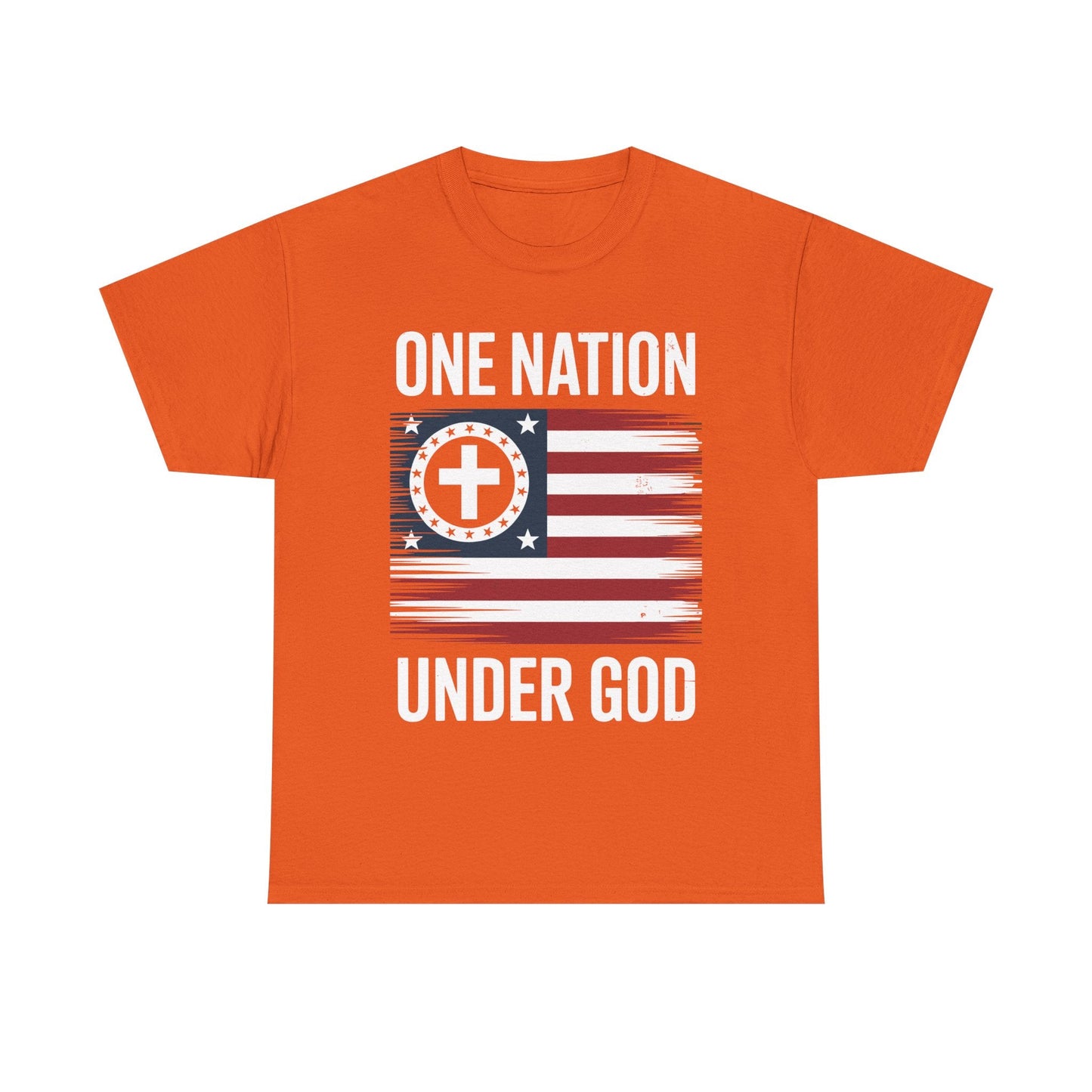 One Nation Under God Flag 4th Of July Patriotic Christian T-Shirt