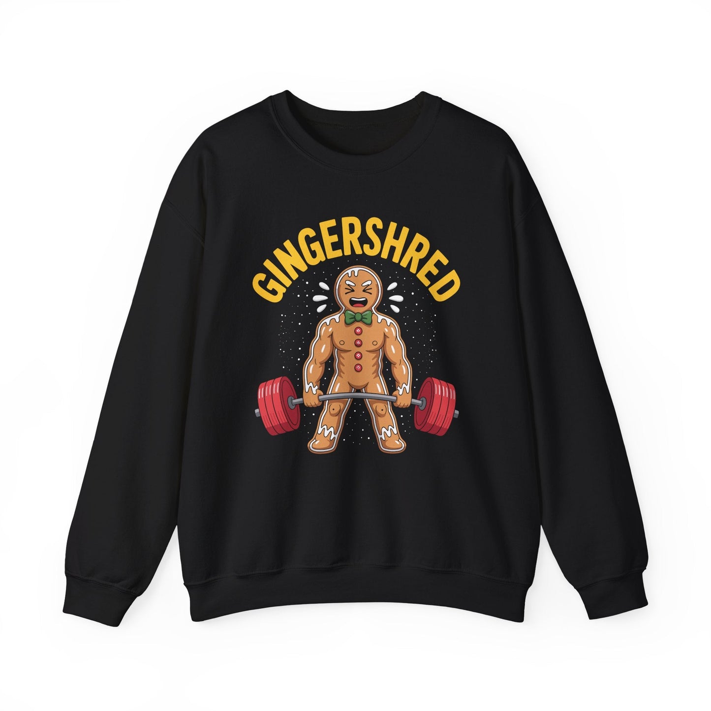 Funny Gingershred Gingerbread Man Gym Bodybuilding Christmas Sweatshirt