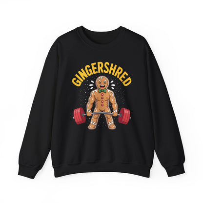 Funny Gingershred Gingerbread Man Gym Bodybuilding Christmas Sweatshirt