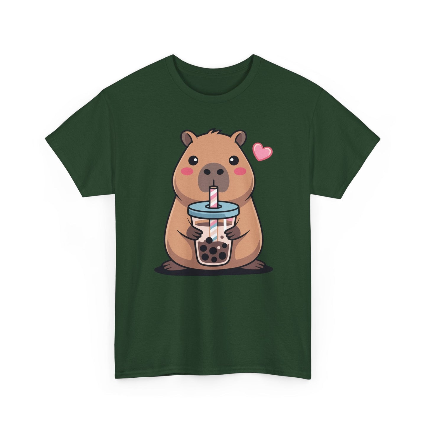 Cute Capybara Kawaii Anime Drinking Bubble Tea Lover Girls T-Shirt