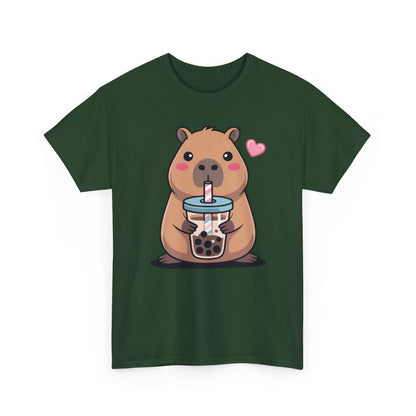 Cute Capybara Kawaii Anime Drinking Bubble Tea Lover Girls T-Shirt