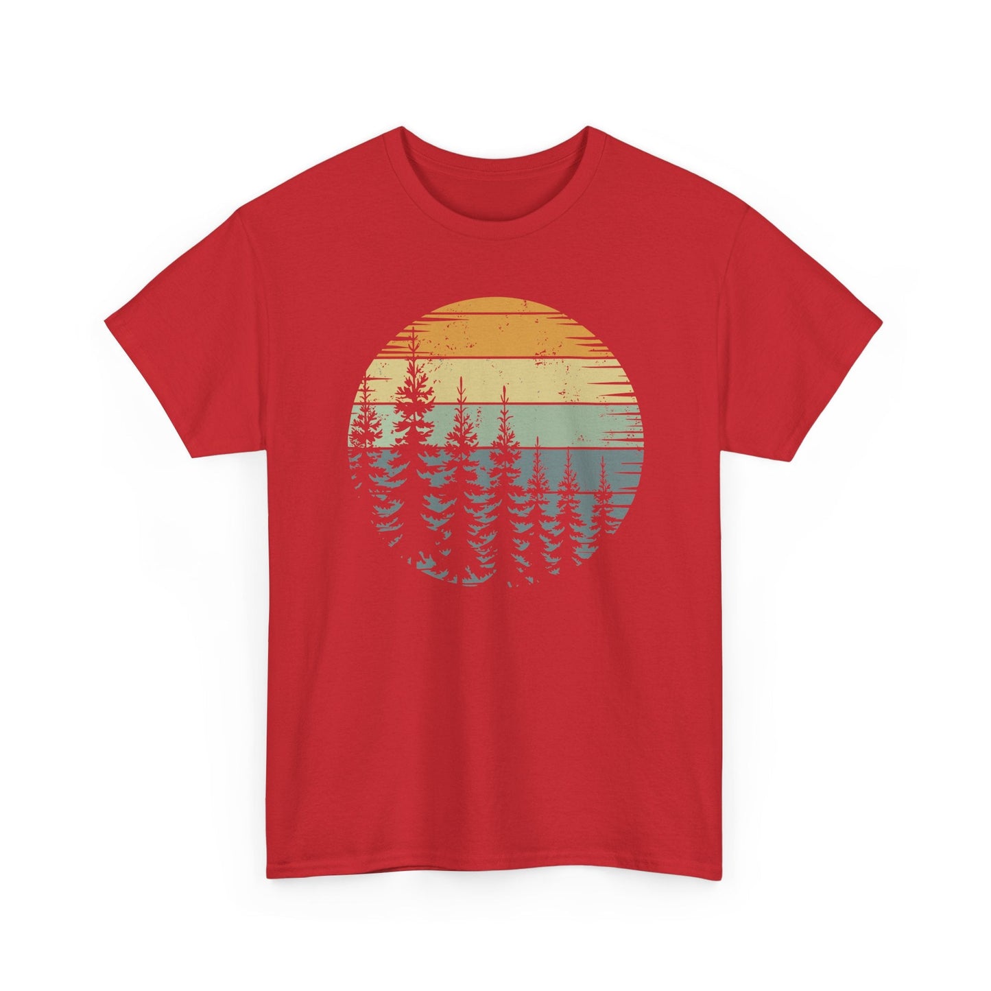 Retro Forest Trees Outdoors Nature Vintage Graphic T-Shirt