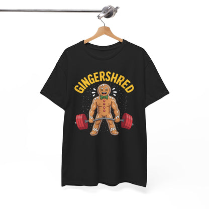Funny Gingershred Gingerbread Man Gym Bodybuilding Christmas T-Shirt