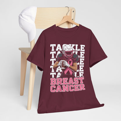 Tackle Football Breast Cancer Awareness Pink Ribbon T-Shirt
