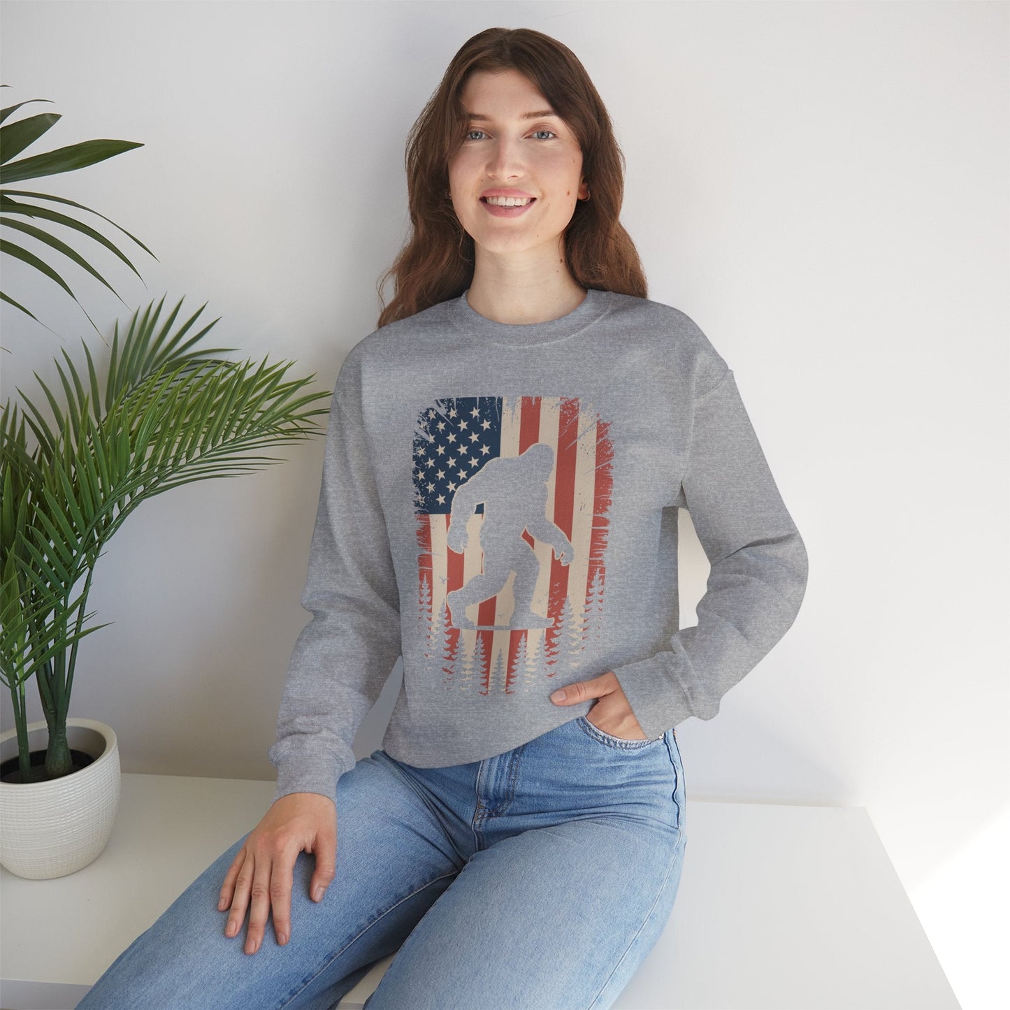 Bigfoot 4th of July Shirt American USA Flag Patriotic Sweatshirt
