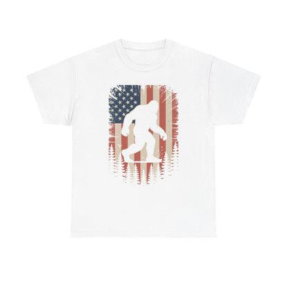 Bigfoot 4th of July Shirt American USA Flag Patriotic T-Shirt