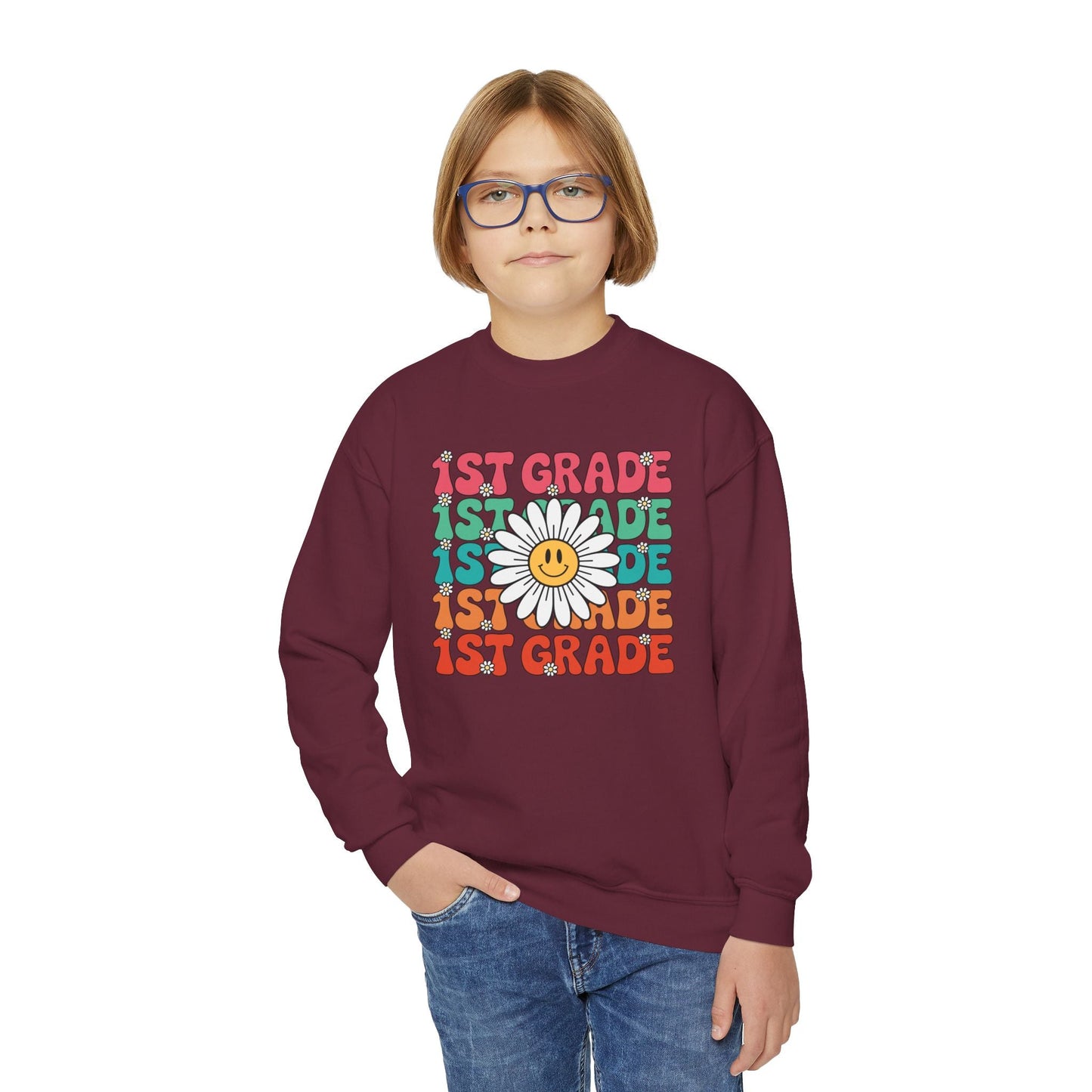 Groovy 1st Grade Back To School First Day of First Grade Sweatshirt