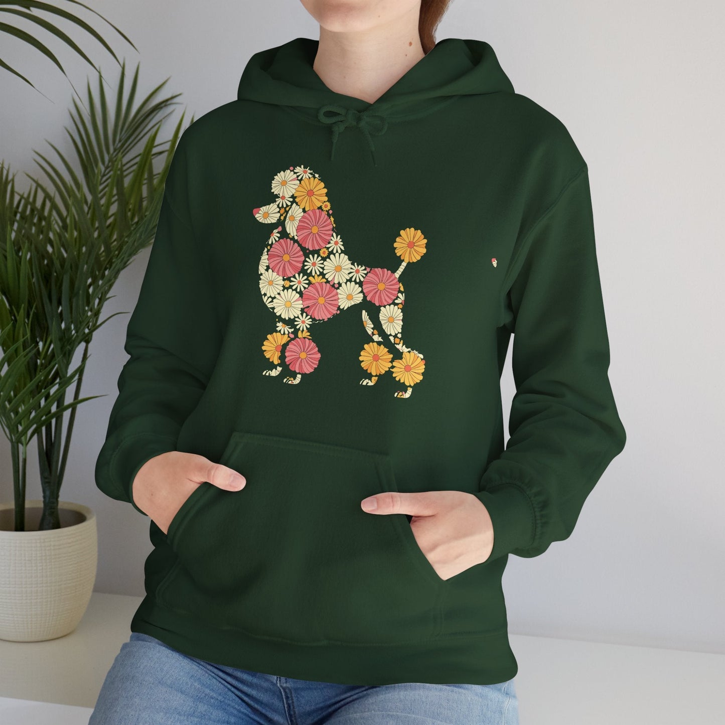 Funny Floral FLower Poodle Mom Grandma Womens Mothers Day Hoodie