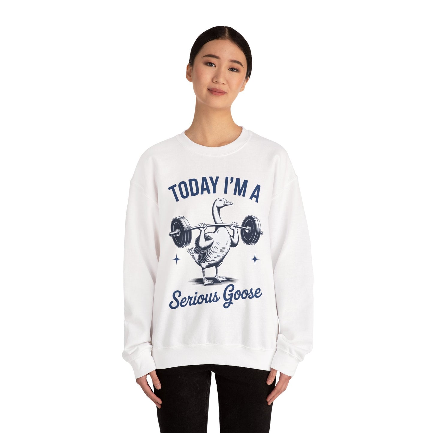 Funny Today I'm A Serious Goose Lifting Weights Gym Fitness Sweatshirt