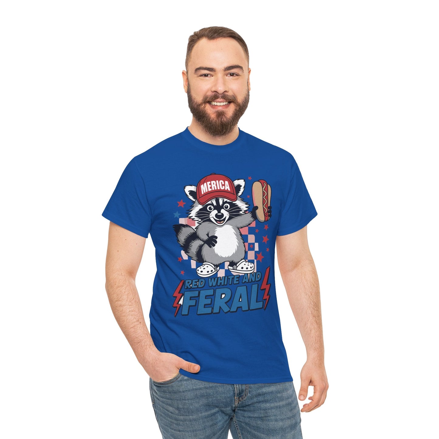 Red White And Feral Raccoon 4th of July Saying Meme T-Shirt