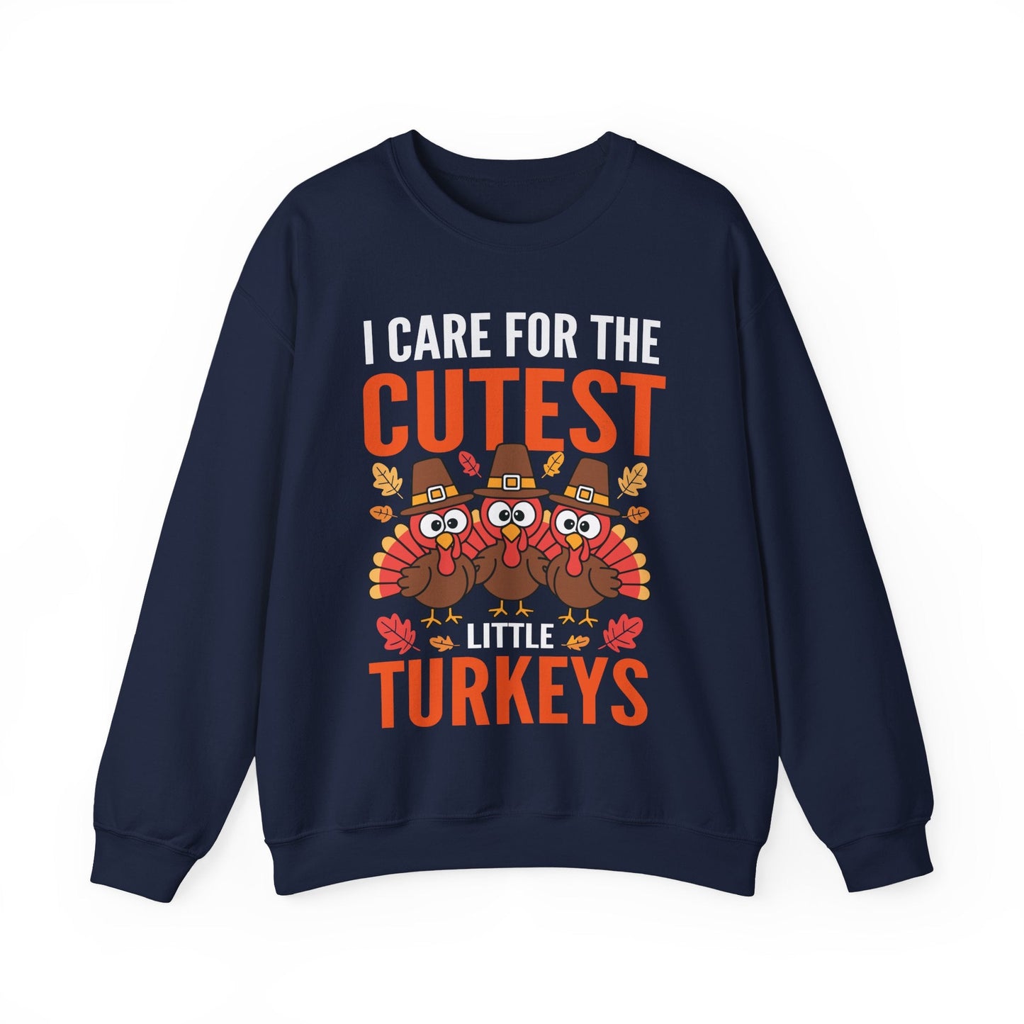 Care For Little Turkeys Nurse Fall Thanksgiving Scrub Top Sweatshirt