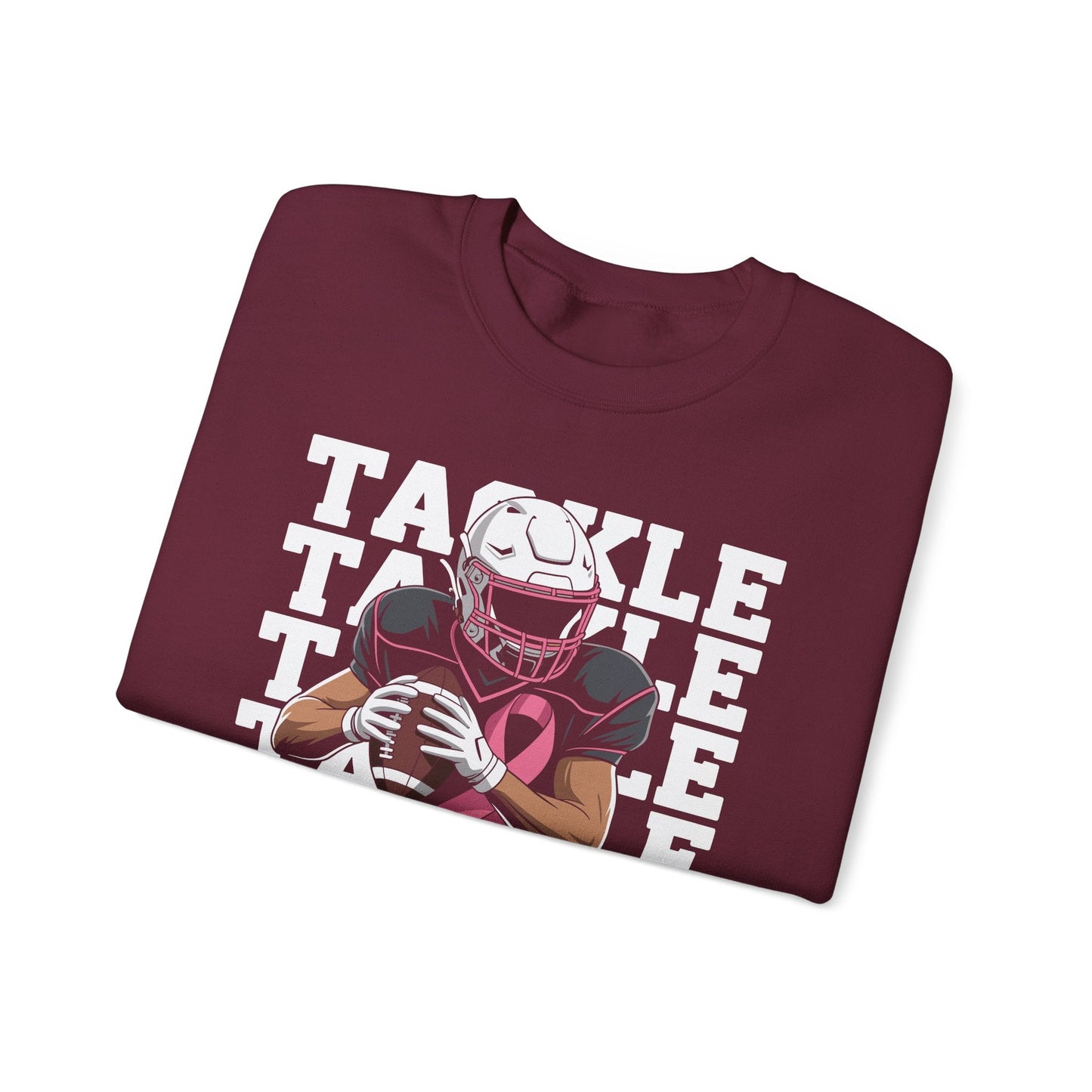 Tackle Football Breast Cancer Awareness Pink Ribbon Sweatshirt