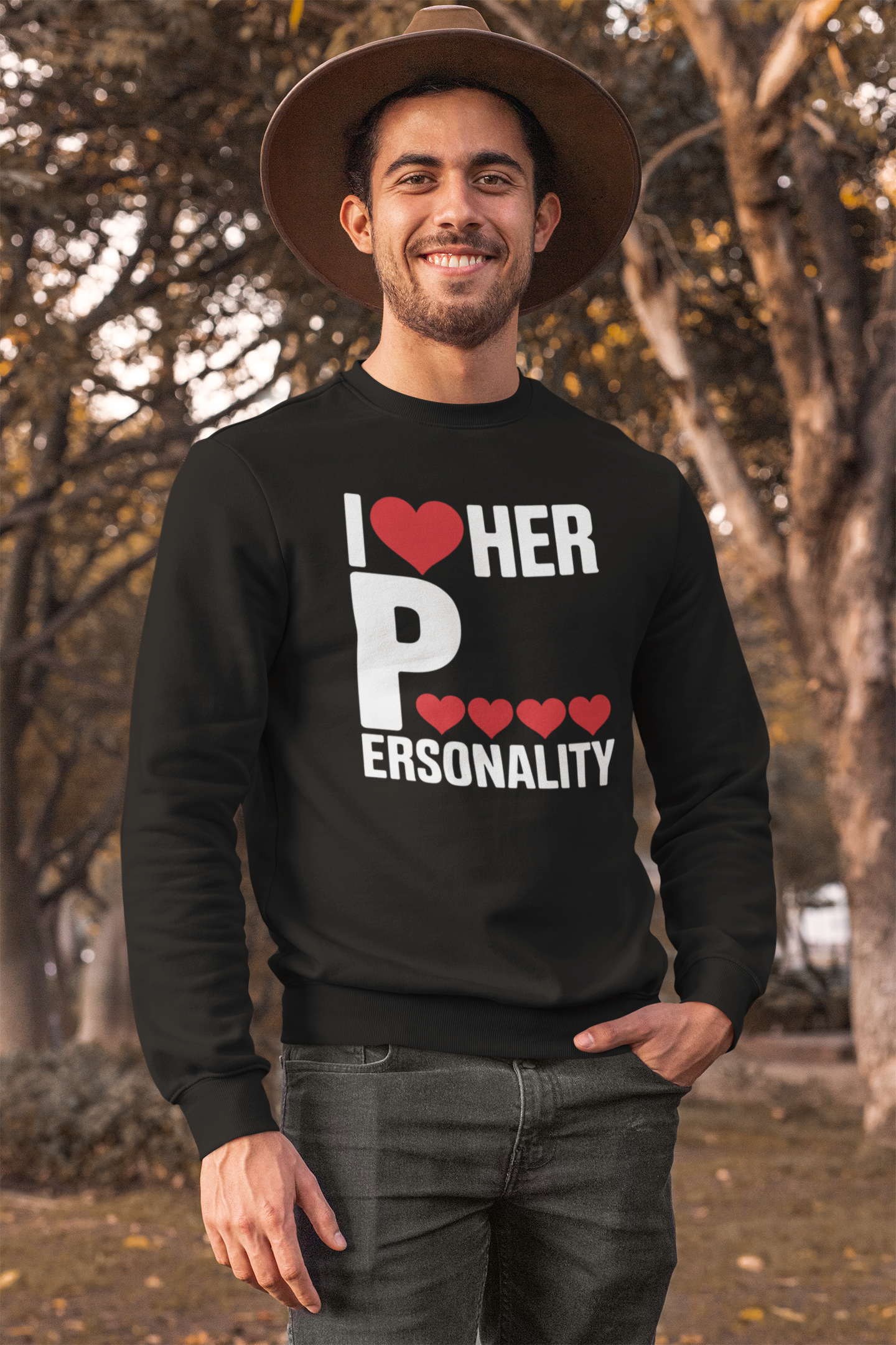 Funny Valentine's Day Couple Matching I Love Her Personality Sweatshirt