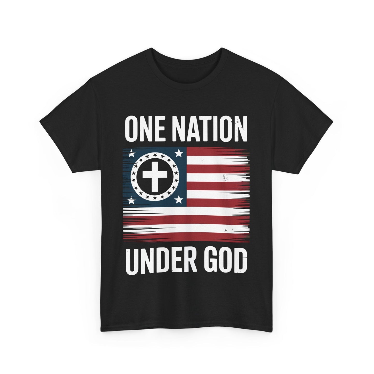 One Nation Under God Flag 4th Of July Patriotic Christian T-Shirt