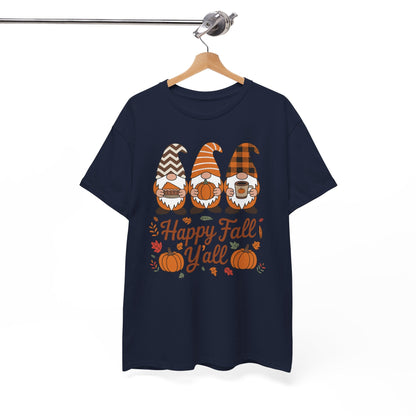 Happy Fall Y'all Gnome Pumpkin Autumn Thanksgiving Men Women T-Shirt