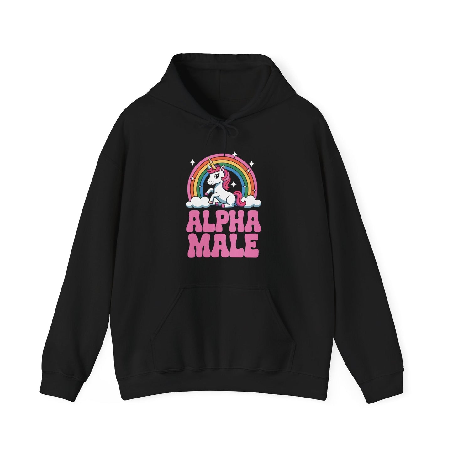 Funny Alpha Male Unicorn Sarcastic Ironic Weird Y2K Humor Hoodie