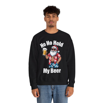 Funny Santa With Sunglasses And Beer Christmas in July Sweatshirt