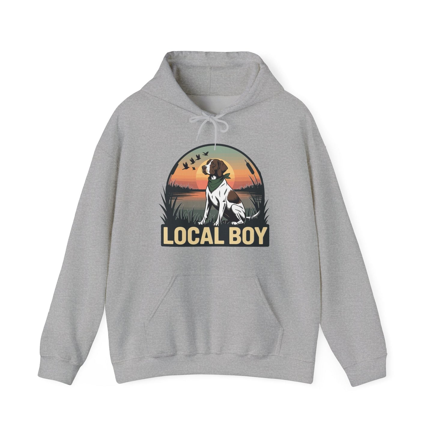 Local Boy Hunting Dog Vintage Sunset Hunting Season Hoodie