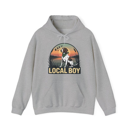 Local Boy Hunting Dog Vintage Sunset Hunting Season Hoodie