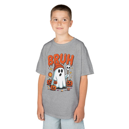 Bruh Ghost Halloween Cute Ghost Trick Or Treat Candy Kids T-Shirt