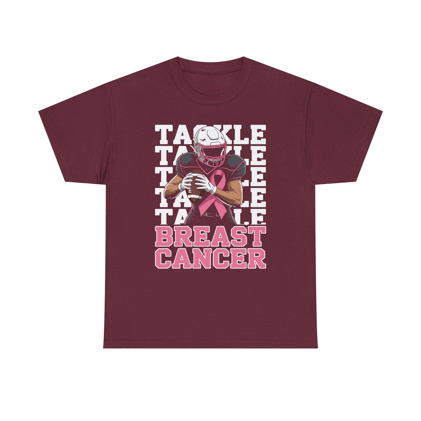 Tackle Football Breast Cancer Awareness Pink Ribbon T-Shirt
