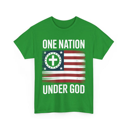 One Nation Under God Flag 4th Of July Patriotic Christian T-Shirt