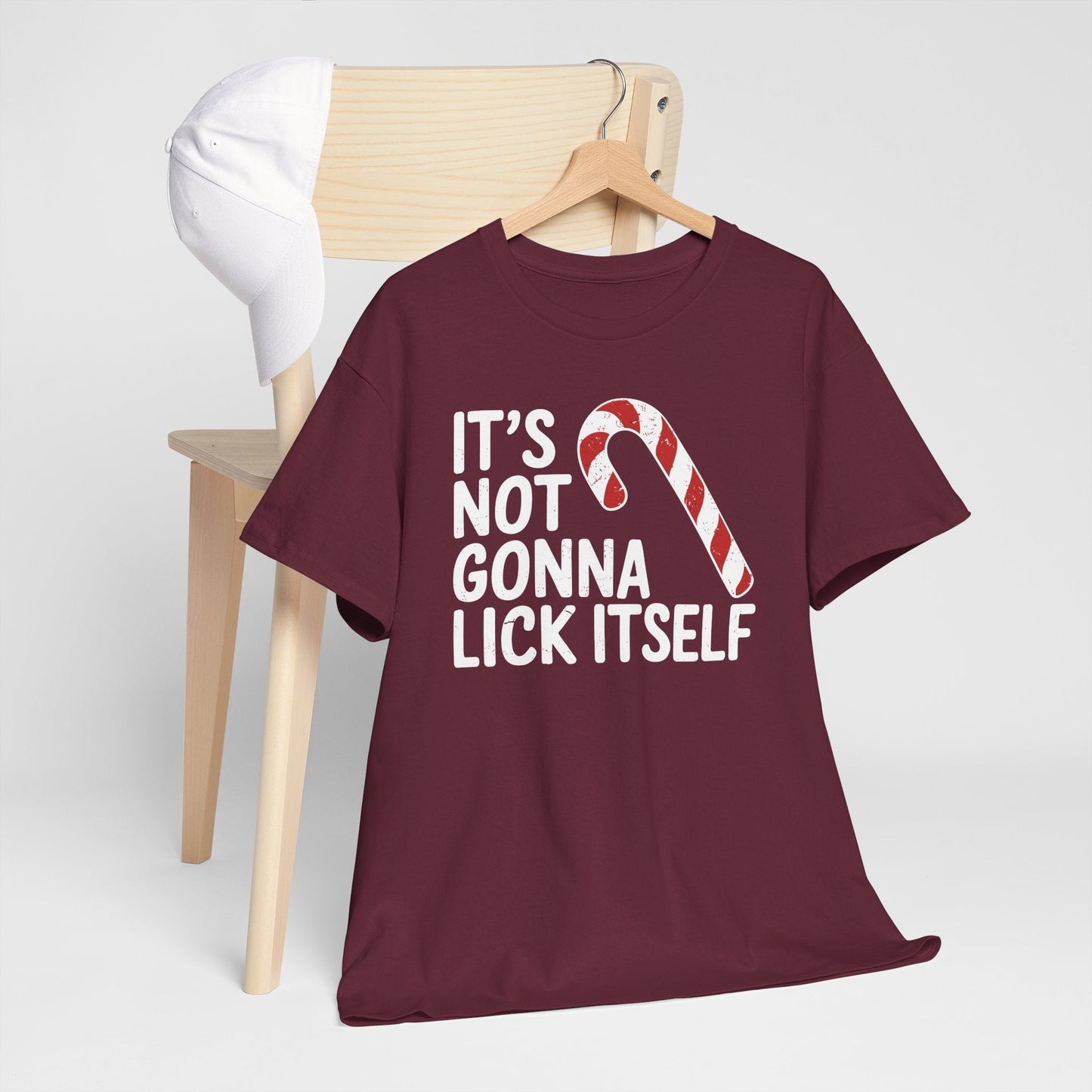 Funny Candy Cane Lick Itself Adult Christmas in July Gift T-Shirt