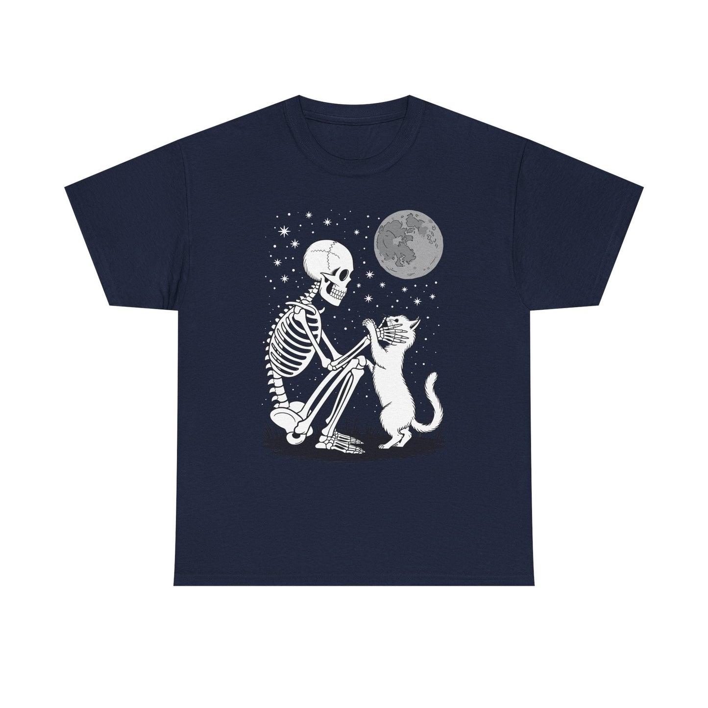 Skeleton Cat Skull Kitty Cute Goth Halloween Men Women T-Shirt