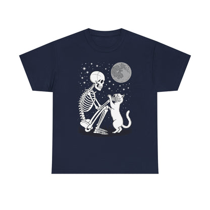 Skeleton Cat Skull Kitty Cute Goth Halloween Men Women T-Shirt