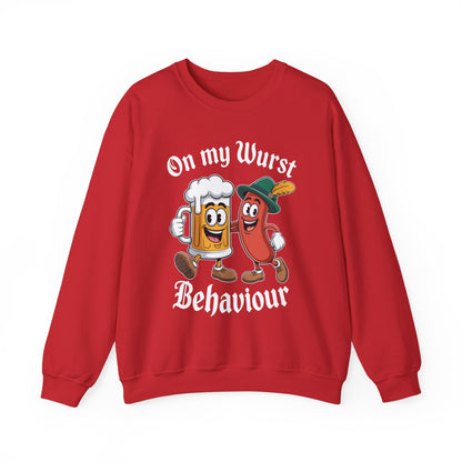 Oktoberfest On My Wurst Behaviour German Beer Sausage Adults Sweatshirt