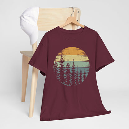 Retro Forest Trees Outdoors Nature Vintage Graphic T-Shirt