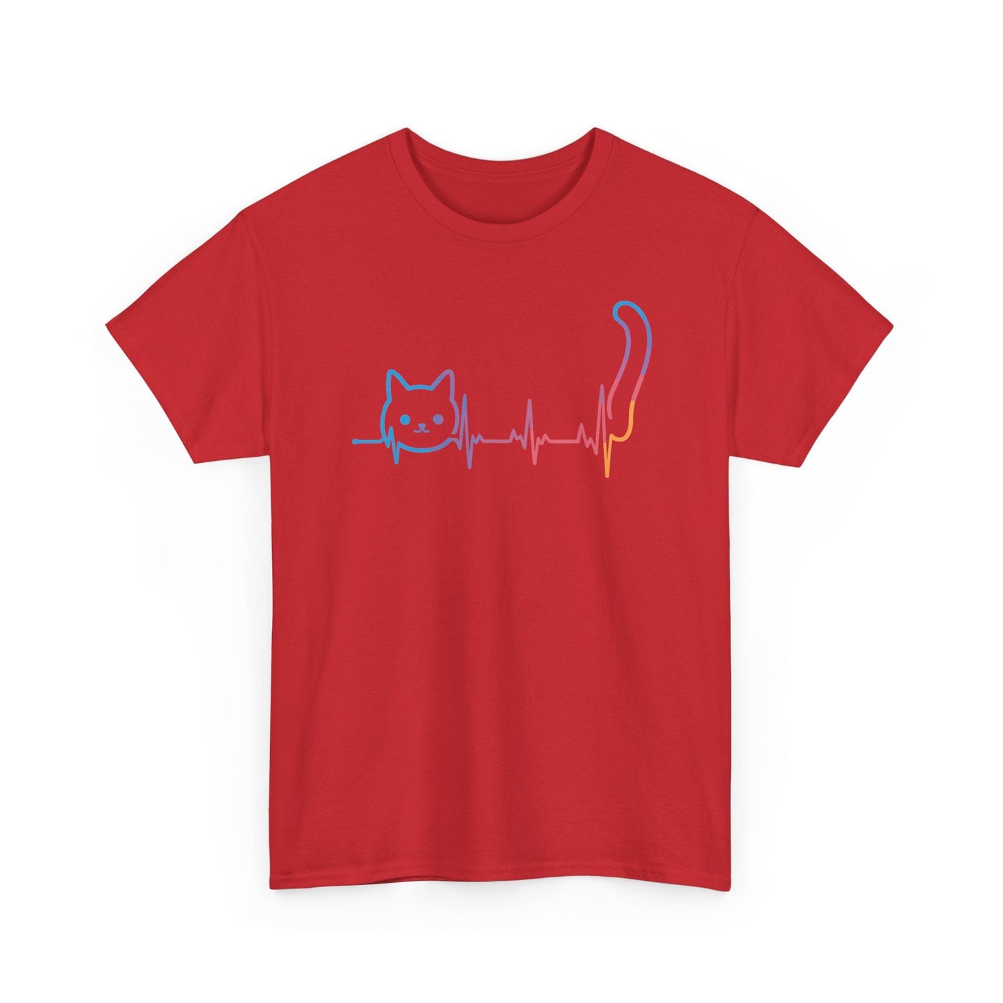 Heartbeat Cat Lover Animal Silhouette Cute Cat T-Shirt