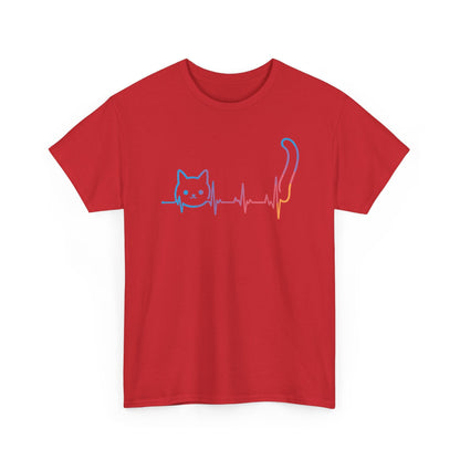 Heartbeat Cat Lover Animal Silhouette Cute Cat T-Shirt