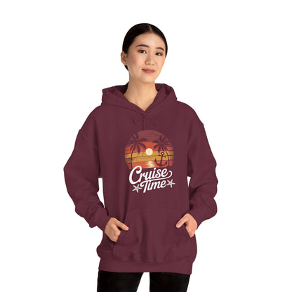 On Cruise Time Coconut Tree Graphic Summer Vacation Cruising Hoodie